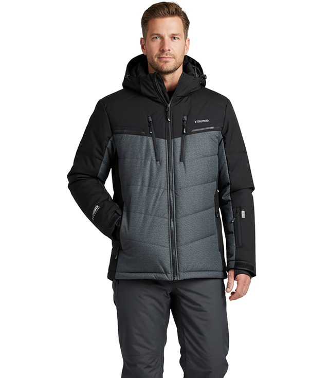 Men's quilted jacket with hood winter two-tone jacket