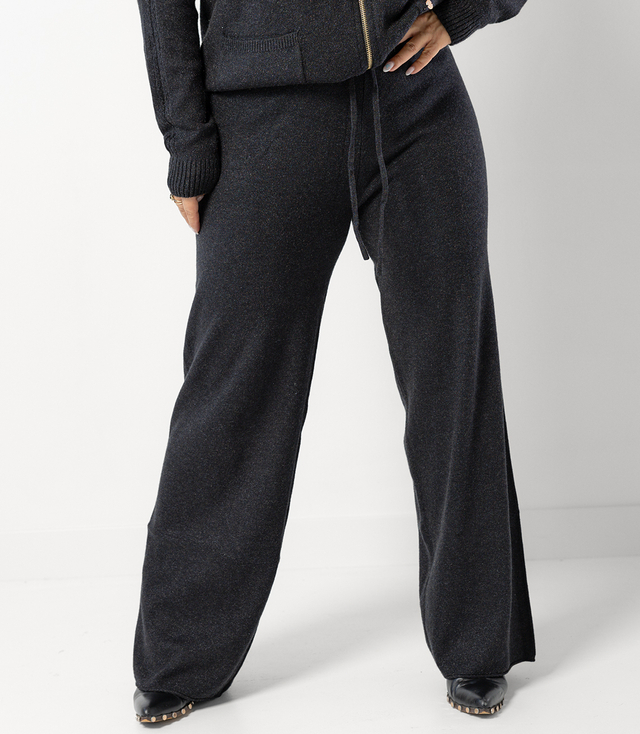 Loose melange knit pants AMELIA