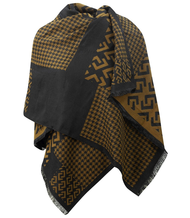Shawl Woven scarf elegant shawl greek pattern