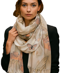 Women's butterfly print scarf stylish 180x70