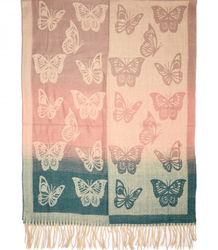 Warm scarf beautiful butterflies elegant stylish 180x70 cm