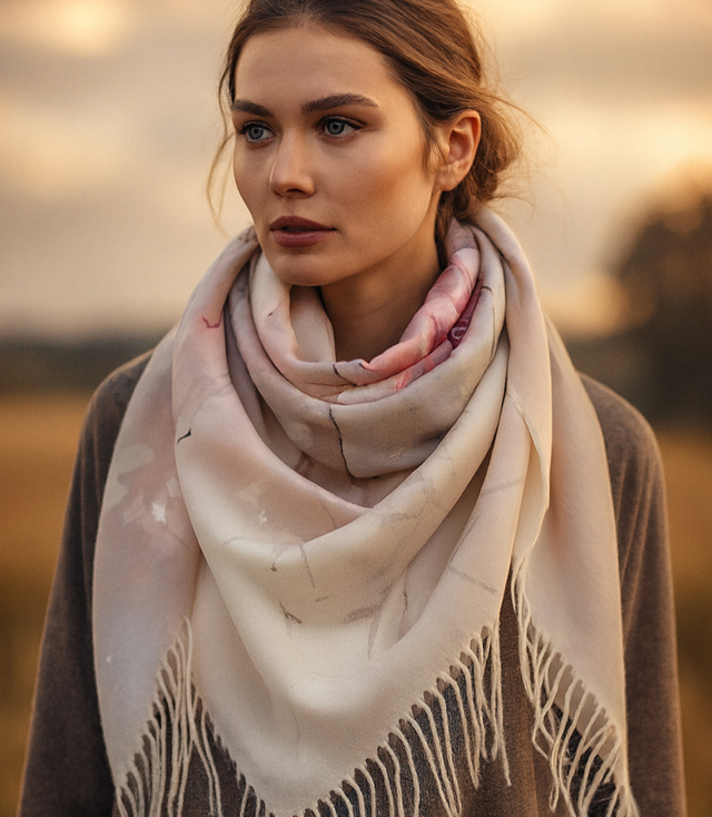 Women's floral pattern scarf 180x70