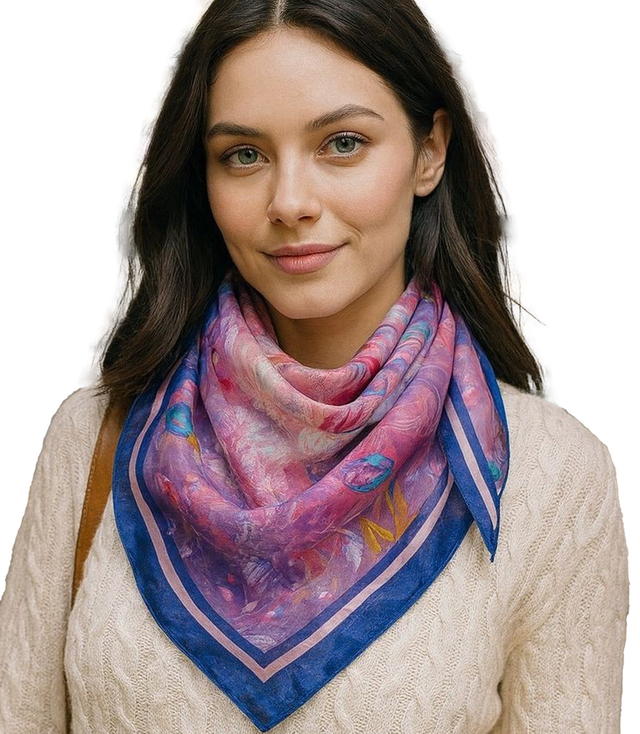 Elegant women's scarf with an insane 70x70 pattern