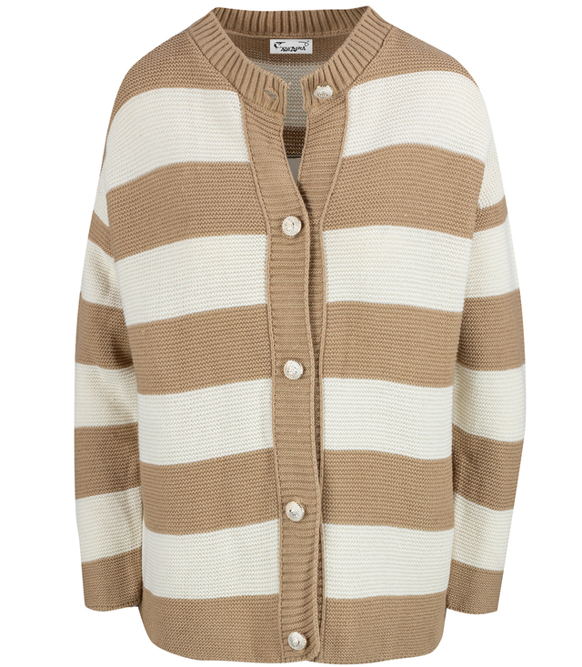 Warm and cozy women's sweater with wide stripes ZEFIRA