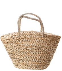 Mega large summer bag braided basket lined sunshine