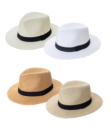 Men's Panama hat with black stripe