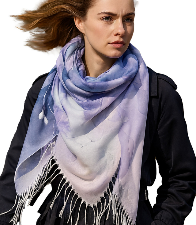 Women's floral pattern scarf 180x70