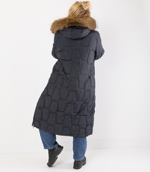 Długa kurtka pikowany płaszcz zimowy URBAN LONG PUFF PLUS SIZE