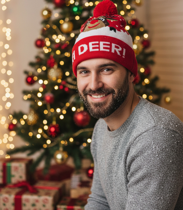 Winter Christmas hat with pom-pom - perfect for preze