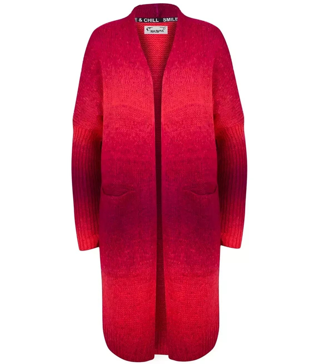 Long cardigan thick colorful ombre sweater