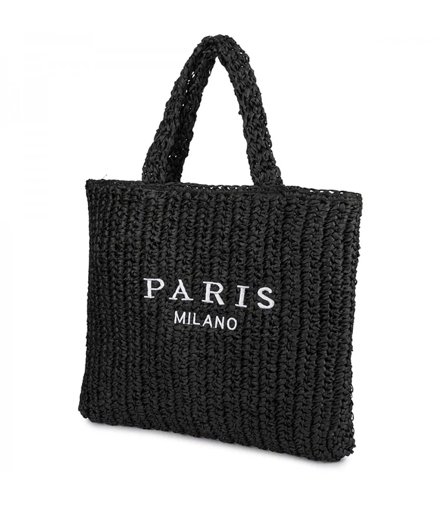 Large plaid shoper bag zippered with PARIS lettering