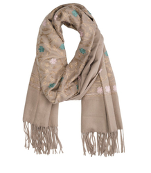 Women's patterned shawl with tassels 