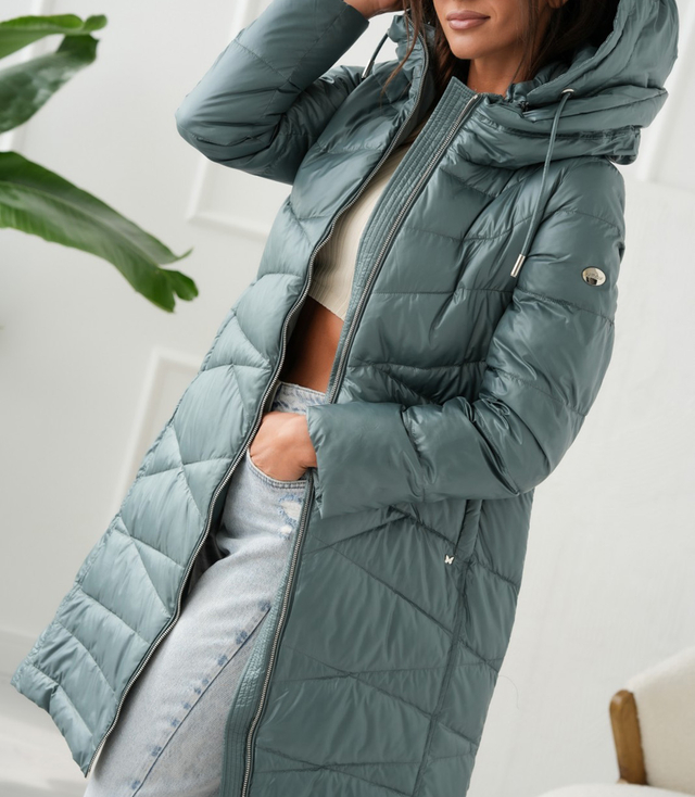 Long elegant quilted women's winter insulated coat SAMANTA