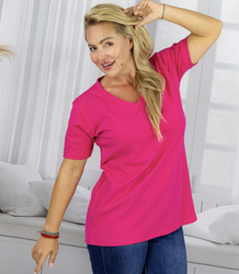 Long t-shirt blouse with heart neckline and 1/2 sleeve MIRABEL