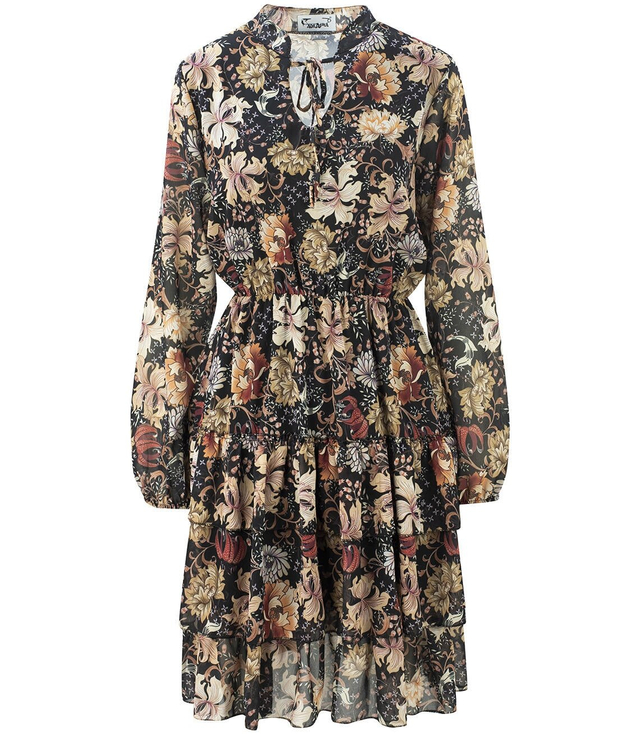 Zwiewna sukienka z falbankami MINI print