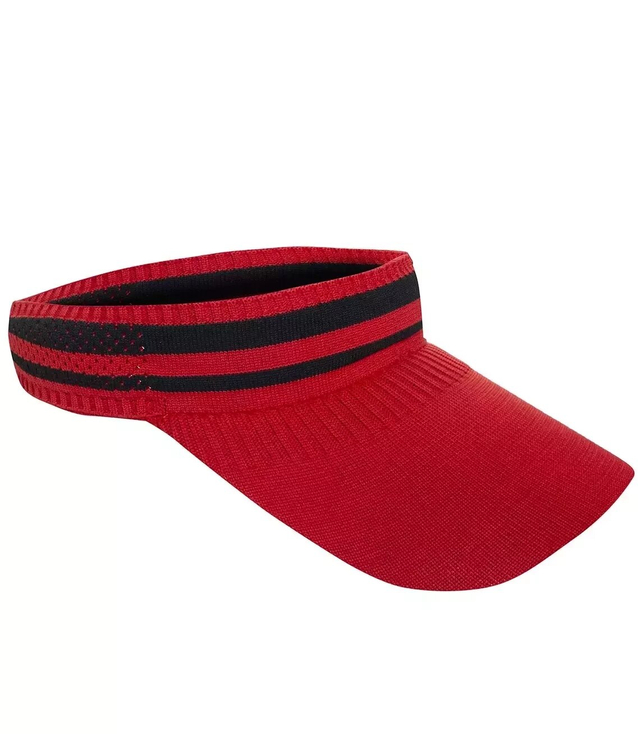 Fabric visor with elastic band in stripes
