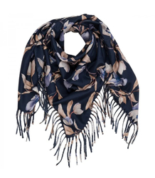 Elegant floral shawl scarf with tassels