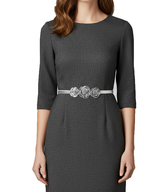 Women's decorative belt for dress with roses