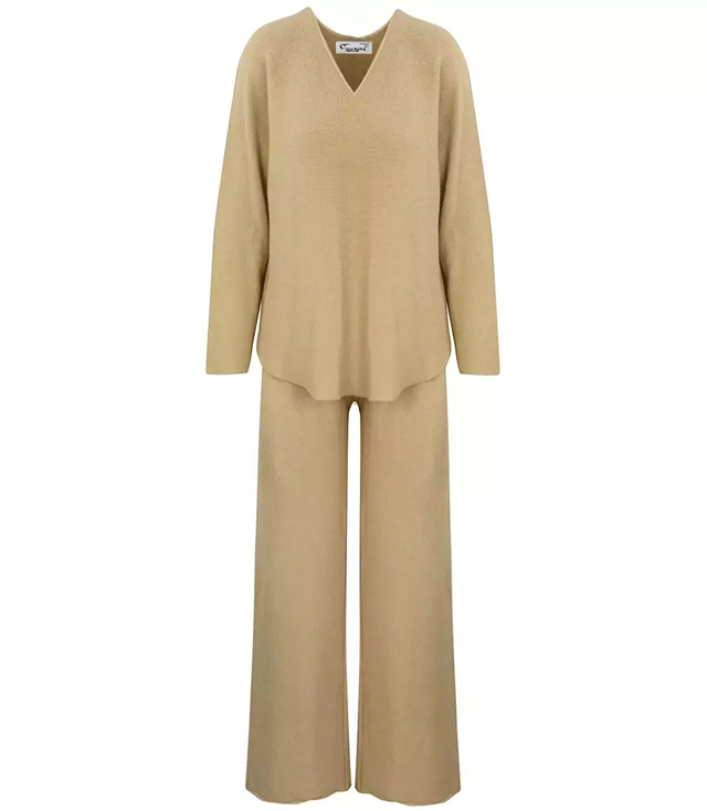 Sweater set tracksuit knit sweatshirt pants