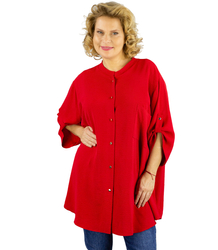 Elegant oversize blouse shirt with stand-up collar ANNA