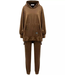 Tracksuit pants sweatshirt hood velor plus size