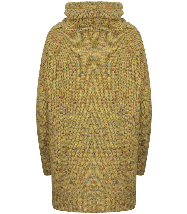 Długi ciepły  sweter bluza Przedłużany TYŁ 