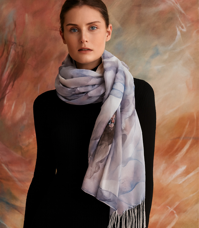 Women's floral pattern scarf 180x70