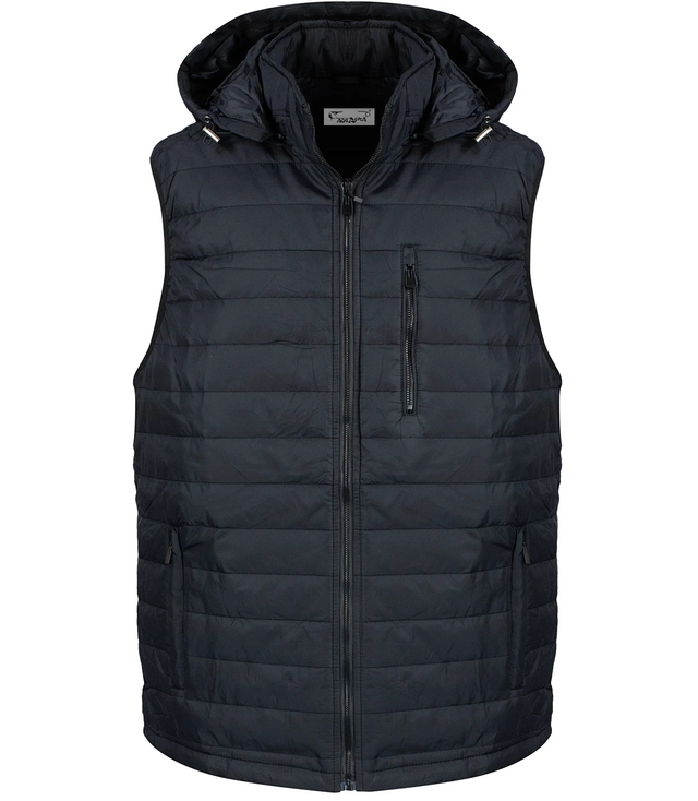 Short sleeveless smooth men's quilted vest