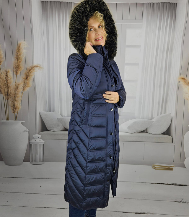 Long quilted winter warm coat with hood ARCTICA jacket