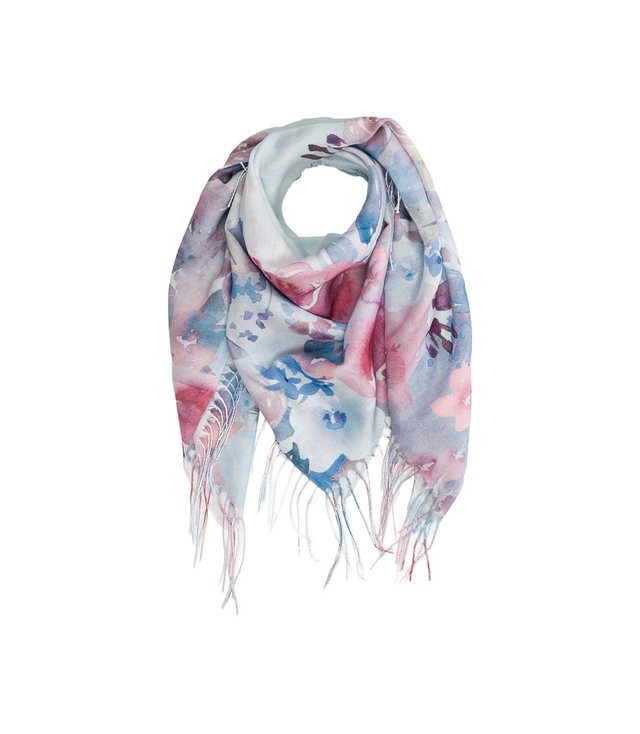 Women's scarf with floral pattern 100x100