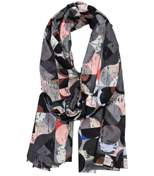 Warm stylish scarf geometric pattern soft smooth 180x75 cm