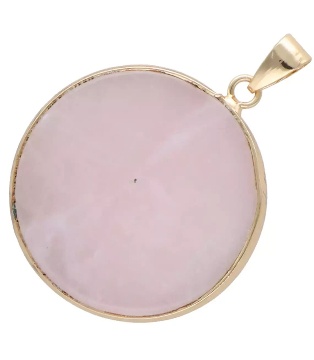 Pendant pendant in rose quartz fitting