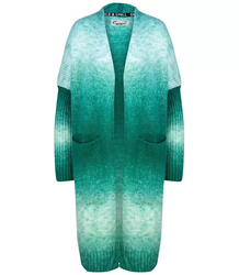 Long cardigan thick colorful ombre sweater