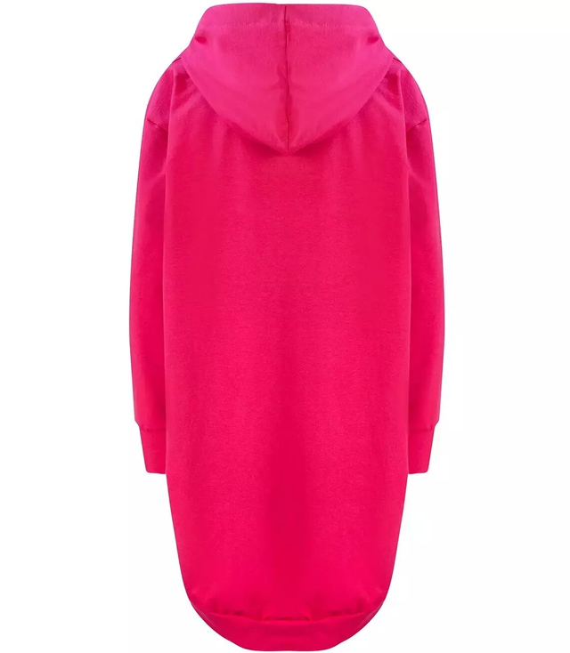 Oversized plain long back parka sweatshirt