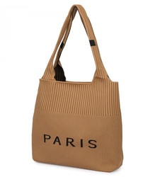 PARIS shopper bag large fabric shoulder bag with zipper