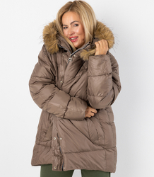 Warm winter jacket with fur hood URBAN EXPLORER