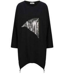 Tunic sweatshirt dress with sequins