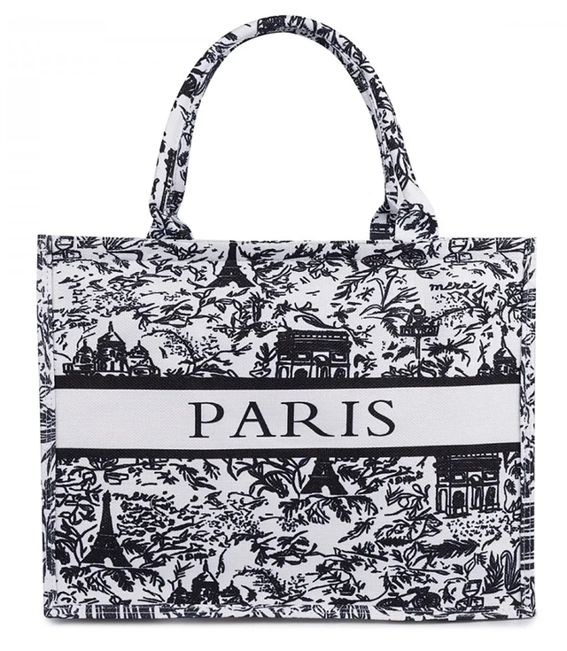 Large Shopper Bag Stylish Rigid with inscription PARIS