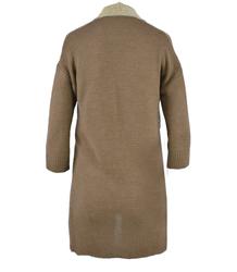 Stylowy elegancki kardigan złota nitka