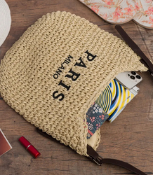 PARIS MILANO braided handbag with eco leather strap