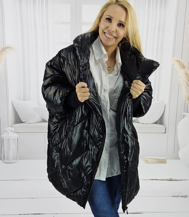 Quilted jacket with wide collar LAURA