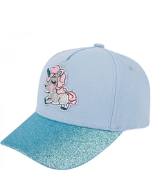 Children's baseball cap decorated with unicorn with glitter visor