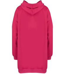 Long oversize dress sweatshirt with hood and heart patch LILLY