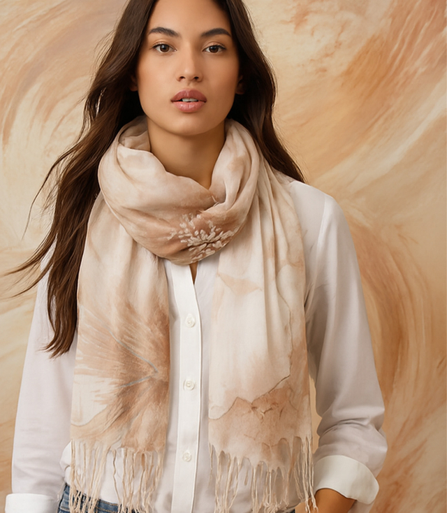 Women's floral pattern scarf 180x70