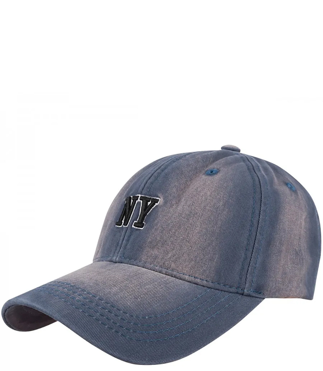 Denim shaded adjustable unisex embroidered NY baseball cap