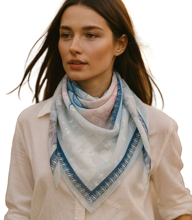 Elegant women's scarf with an insane 70x70 pattern