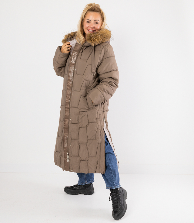 Długa kurtka pikowany płaszcz zimowy URBAN LONG PUFF PLUS SIZE