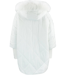 Warm womens winter quilted jacket with a hood and fur NASTY