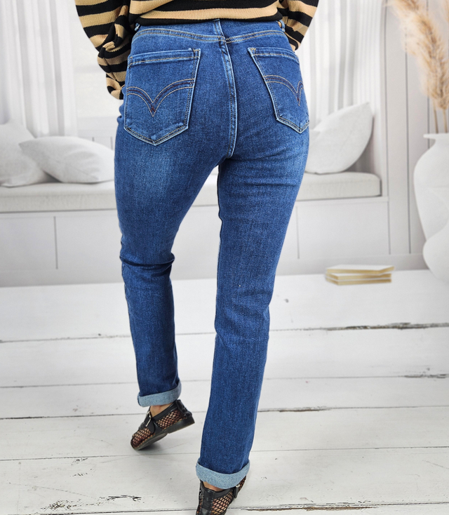 Women's denim jeans Tube jeans classic blue JOVIE