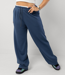 Comfortable sweatpants made of soft material with white insert at the waist LUNA
